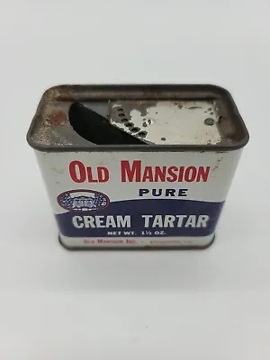 Vintage Old Mansion Pure CREAM OF TARTAR Spice Tin Midcentury Estate Find  • $7.99