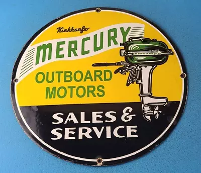 Vintage Mercury Outboards Porcelain Sign - Boat Motor Gas Engines Pump Sign • $147.47