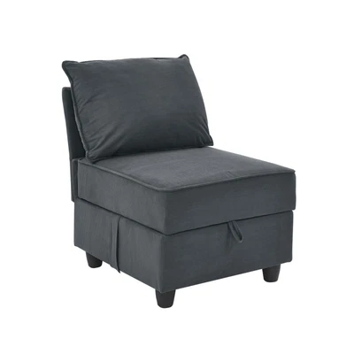 $231 • Buy Middle Single Seat Module For Modular Sectionals Sofa Couch,Gray Corduroy Velvet