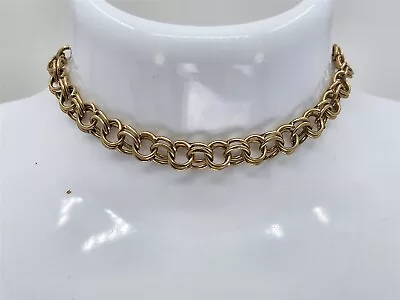 Vintage 14K Double Rolo Link Charm Bracelet 7  • $795