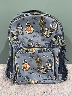 POTTERY BARN Star Wars Androids R2-D2 Kids Blue Medium Size Backpack 12 X 10 X 4 • $29.99