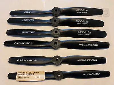 6 New Master Airscrew (4) 9x6 (2) 8x4 RC Airplane  Propellers NOS Nice • $9.99