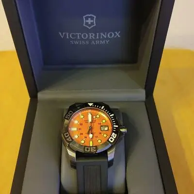 Authentic Victorinox Watch Divemaster 500 241428 Orange X Black Rubber Belt • $869.45