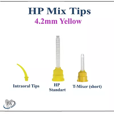 Dental Yellow HP Tips  Yellow Mix Tips 4.2mm T-Mixer Short MIXPAC Upto 100 Bag • $16.95