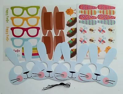 £3.25 • Buy 4 X Make Your Own Easter Bunny Masks Assorted Stickers & Head Strings