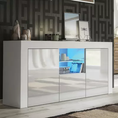 Modern TV Unit 145cm Cabinet TV Stand High Gloss / Matt Doors With Free LED • £159.90