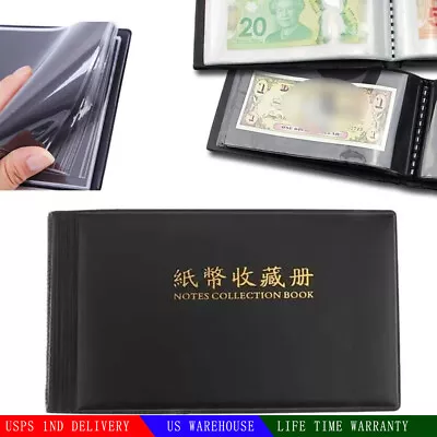 60 Paper Money Currency Banknote Collection Album Pocket Bill Book Sleeve Folder • $8.49