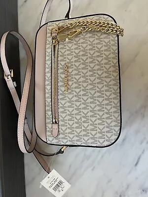 Michael Kors Jet Set Large Logo Crossbody Bag In Blush • $65