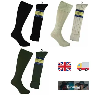 Mens KILT SOCKS - Wool Blend Traditional Long Hose - FAST POST 🚚💨 • $6.84