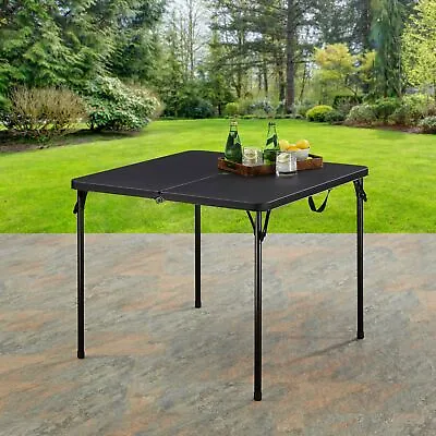 $37.02 • Buy 34  Square Resin Fold-in-Half Table, Rich Black, Indoor/Outdoor