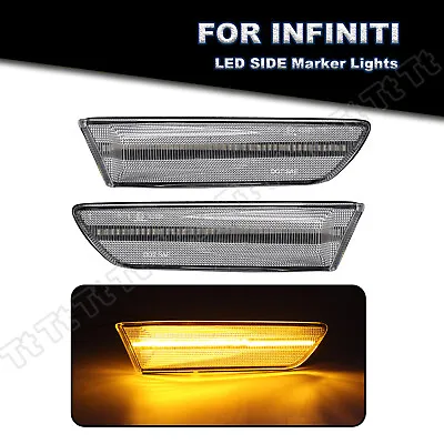 Smoked LED Front Bumper Side Marker Lights Fit For 2003-2007 Infiniti G35 Coupe • $32.39