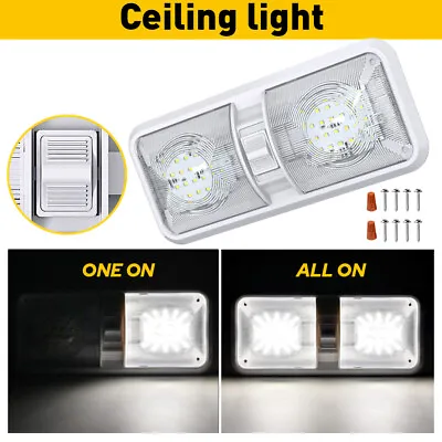 5 NEW RV LED 12v CEILING FIXTURE DOUBLE DOME LIGHT FOR CAMPER TRAILER RV MARINE • $16.99