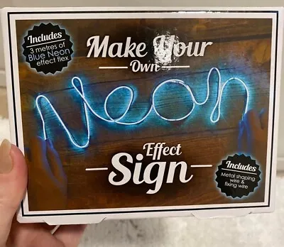 Make Your Own Blue Neon Sign Kit New In Box Wall Light 3m • £5