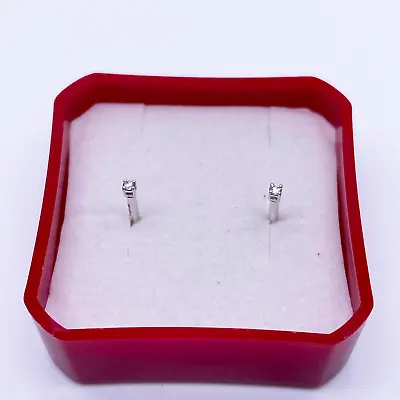 18Carat White Gold Diamond Baby Earrings 0.04cts Child Friendly Safe & Secure • £140