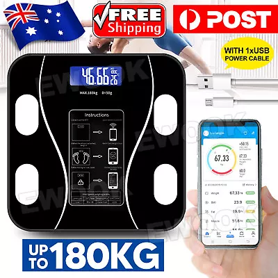 Bluetooth Digital Wireless Bathroom Weight Scales BMI Smart Body Fat Backlit AU • $16.95