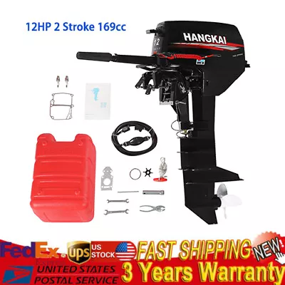 HANGKAI 12HP 2Stroke Fishing Boat Engine Outboard Motor Long Shaft Water Cooled • $1075