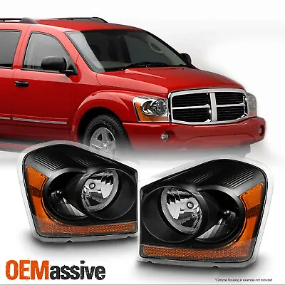 Fit 04-06 Dodge Durango Black Replacement Headlights Headlamps L+R 2004-2006 • $126.99