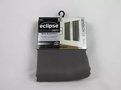 Eclipse Absolute Zero 100% Blackout Curtains-Phoenix/Smoke-63”x37” Per Panel (2) • $45