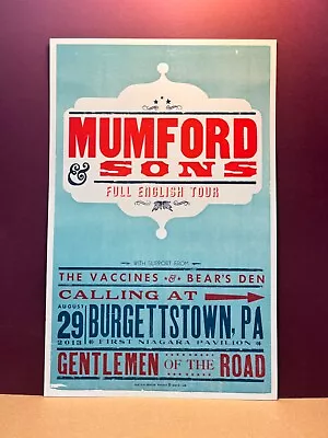 Mumford & Sons Full English Tour 2013 Burgettstown Pa HATCH SHOW PRiNt POsTER • $199.99