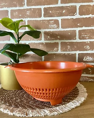 Vintage Retro Orange Villaware Colander Plastic Strainer Federal Housewares MCM • $18