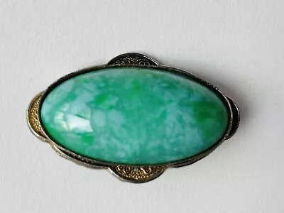 Vintage Peking Glass Oval Brooch • $14