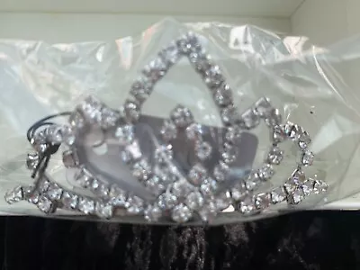 Silver Comb Crown Style Tiara Diamante Bridesmaids New In Box • £5