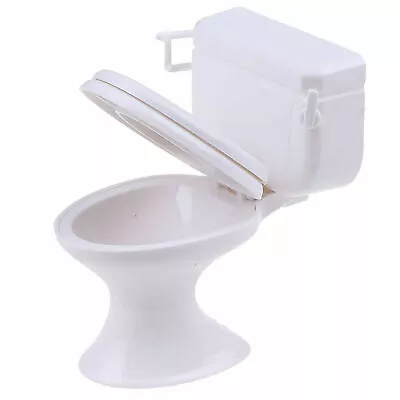 Mini Toilet Dollhouse Water Closet PVC Toy WC Bathroom Furniture Model Decor • $7.99
