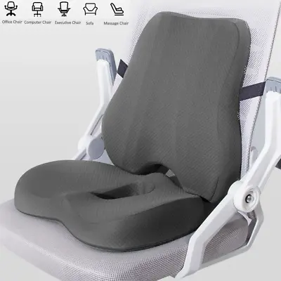 Memory Foam Seat Cushion Back Support Orthopaedic Relief Lumbar Pad Chair Car • £15.52