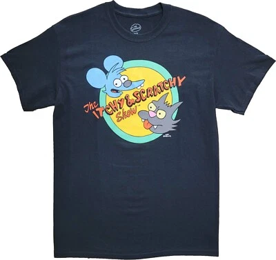 $11.40 • Buy New Men's The Simpsons Itchy & Scratchy Show Black Vintage Cartoon T-Shirt Tee