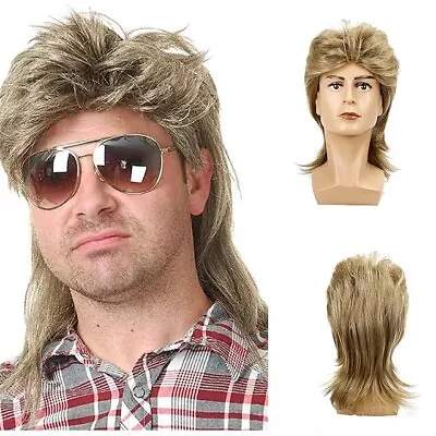 Wigs For Men 70s 80s Costumes Mens Brown Fancy Party Accessory Cosplay Hair Wig • $14.39