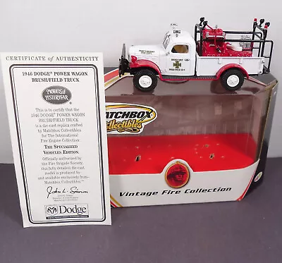 Matchbox Vintage Fire Collection Diecast 1946 Dodge Power Wagon 1:43  MIB! • $7.50