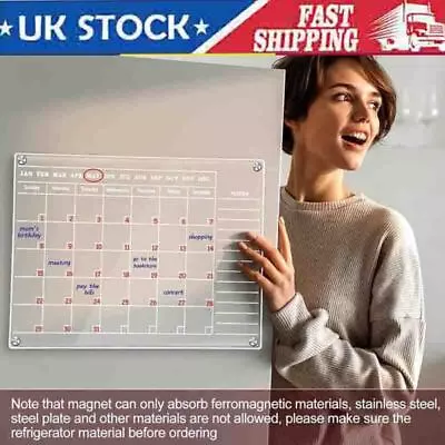 Magnetic A3 Fridge Calendar Monthly Weekly Daily Planner Whiteboard Dry Wipe UK • £4.55