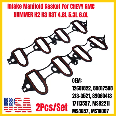 2X New Intake Manifold Gasket Set 89017589 For CHEVY GMC HUMMER 4.8L 5.3L 6.0L • $16.99