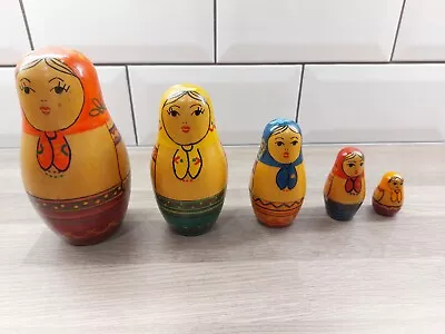 Russian Nesting Dolls Matryoshka Vintage Hand Painted Made In Russia • £14.99