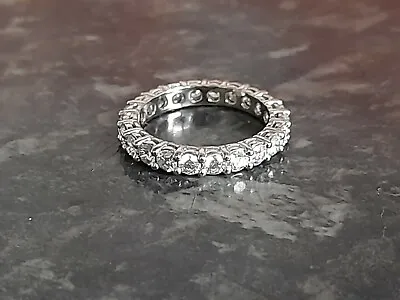 £799 • Buy 1 Carat F/VS Round Diamond Claw Set Full Eternity / Wedding Ring  Platinum 