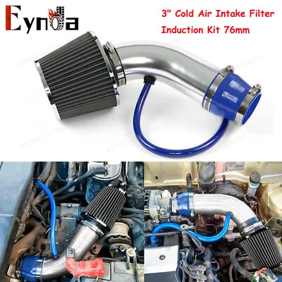 3  Car Cold Air Intake Filter Induction Kit Pipe Flow Hose System 76mm Alumimum • $24.49