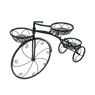 Durable Bicycle Style Metal Plant Stand Flower Pots Indoor Outdoor Shelf Rack  • $28.40