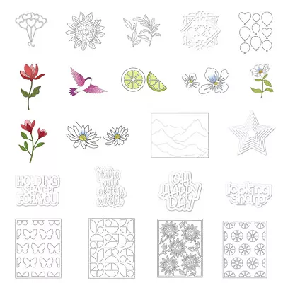 Flowers Bird Background Metal Cutting Dies For DIY Embossing Scrapbooking Cards • £3.35