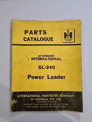 Parts Catalogue McCormick International GL-240 Power Loader • $19