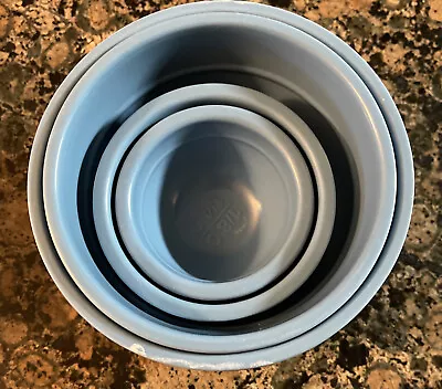 Set Of 4 Vintage Measuring Cup Nesting Bowl Blue Melamine • $10.99