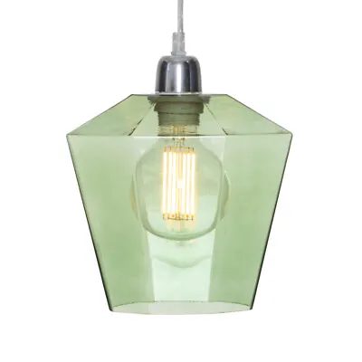 Litecraft Tethys Glass Easy To Fit Lamp Shade Pendant Shade Light Shade- Green   • £29.99