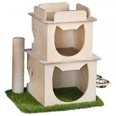 Modern Cat Loft With Scratching Post Aesthetically Pleasing & Highly Functional • $84.59