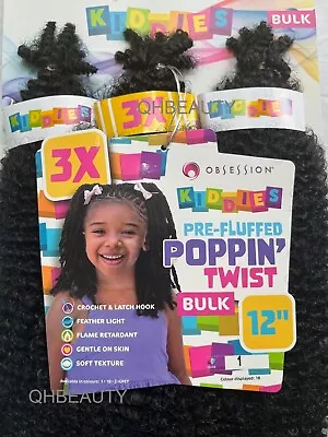 Obsession Synthetic Kids Crochet Braid Hair Extension Bulk - Poppin Twist 12'' • £7.49