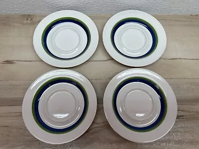 Vintage 1970s Noritake Craftone Polka Porcelain Set Of 4 Coffee Cup Plates Only  • $12