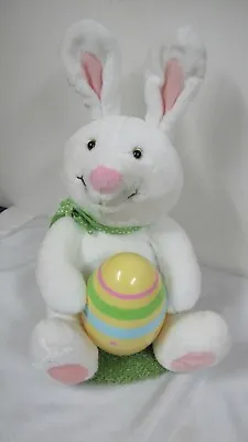 HALLMARK Rockin' Rabbit White Easter Bunny Egg Chick Musical ANIMATED 11'' PLUSH • $10.95