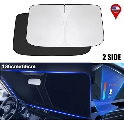 Foldable Car Windshield Sun Shade Cover Front Window Sun Visor UV Protection USA • $9.35