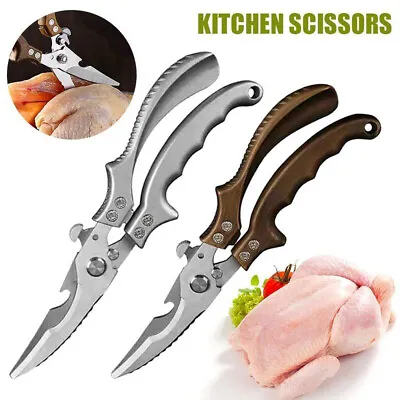 Kitchen Poultry Shears Heavy Duty Scissors For Meat Chicken Bone BBN • £10.84