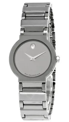 Movado Museum Quartz S-steel Valor Mirror Dial Women's Watch 0604774 • $940.95