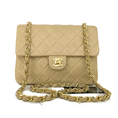 CHANEL Quilted 20 Single Flap CC Lambskin Chain Mini Shoulder Bag/9X1397 • $1.25