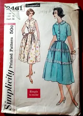 Simplicity 2461 Vintage Sewing Pattern Size 16 Bust 36 • $9.99